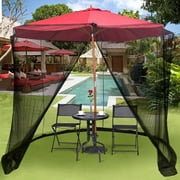 WQQZJJ Black Patio Umbrella Mosquito Netting, With Double Zipper Door, Polyester Mesh Net Screen Universal For Almost Outdoor Market Table Umbrellas & Cantilever Offse Garden Decor Clearance Sale