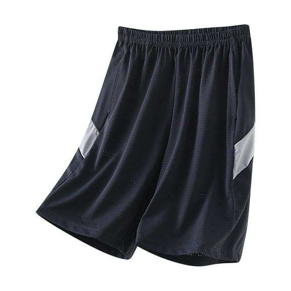 WQQZJJ Boys Athletic Breathable Shorts, Summer Casual Comfortable Middle Shorts, Solid Color Elastic Waist with Pockets Shorts