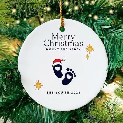 WQQZJJ Christmas Dercor See You In 2024 Christmas Tree Ornament, Merry