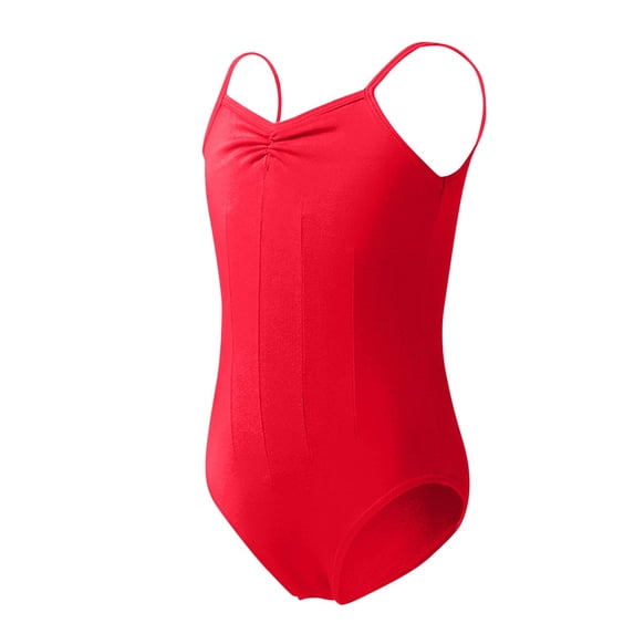 WQQZJJ Girls Fashion V-Neck Bodysuit, Solid Color One-piece Slim Spaghetti Straps Dancewear, Summer Backless Outfits Clothes