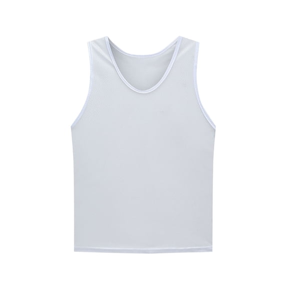 WQQZJJ Girls Shirts, Solid Color Crew Neck Casual Bottom Shirt, Summer Kids Sleeveless Loose Tops Homewear for 2-16Years