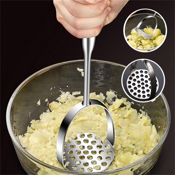 WQQZJJ Kitchen Gadgets Kitchen Essentials Kitchen Utensils Potato Puree Cooking Utensils, Stainless Steel Integrated, Dishwasher Safe - Heavy-duty Potato Puree Kitchen Tools For Beans, Avocados, Etc