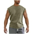 thumbnail image 1 of WQQZJJ Men's Large Size Tank Top Casual Solid Color Sleeveless T-Shirt Crew Neck Comfortable Fitness Workout Tops, 1 of 8