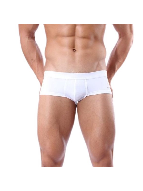 Men's Mini Swim Shorts, Solid Color High Stretch Low Waist Sexy Shorts, Comfortable and Breathable Shorts for Summer Swimming and Surfing