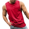 thumbnail image 1 of WQQZJJ Men's Muscle Tank Top Plus Size Casual Solid Color Crew Neck Undershirt Breathable Comfortable Sleeveless Top T-Shirt, 1 of 6
