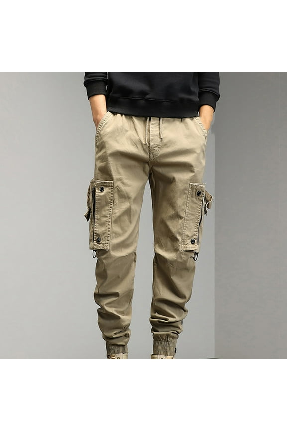 Men's Quick Dry Tactical Pants, Water Resistant Outdoor Pants, Lightweight Stretch Cargo Work Hiking Pants Khaki-S