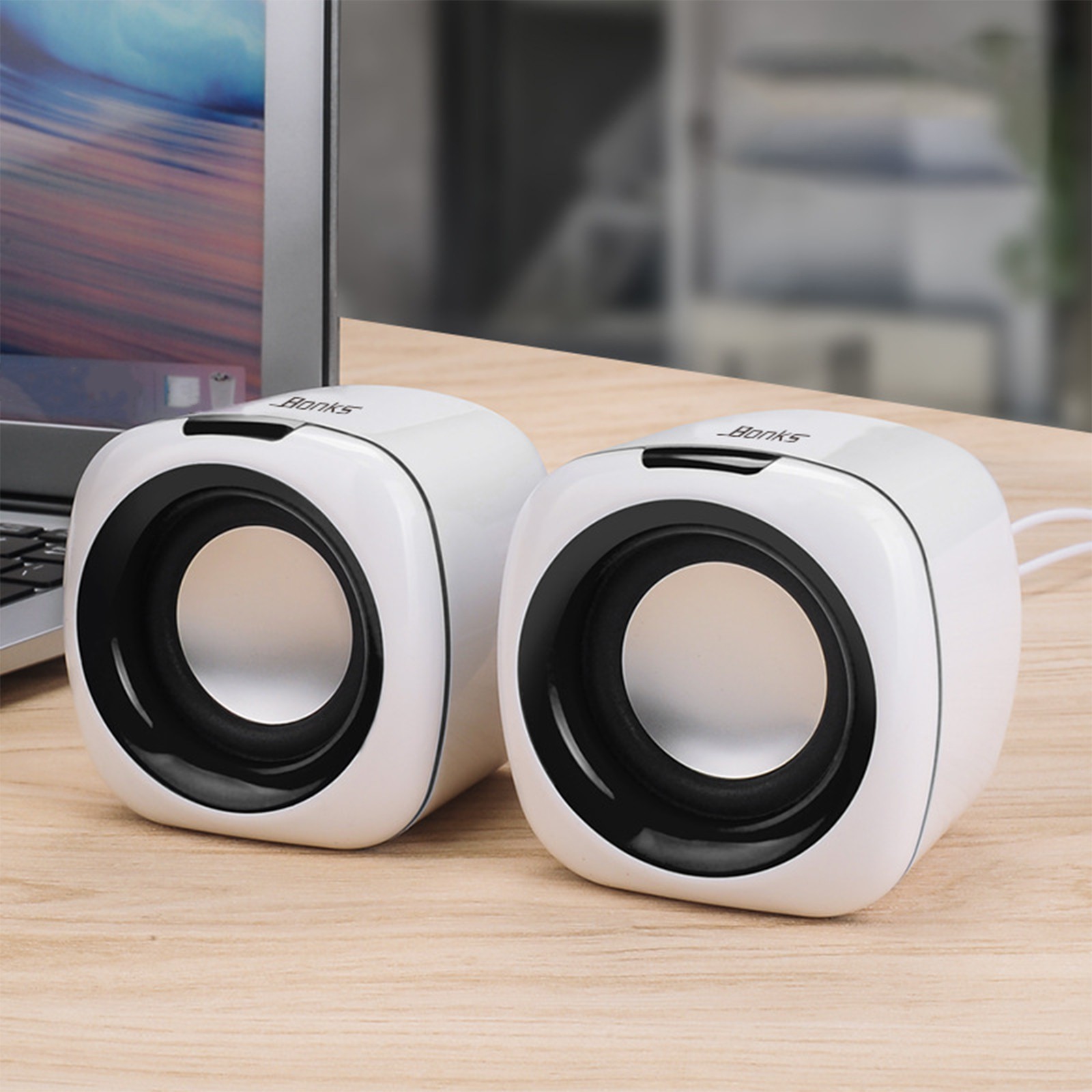 WQQZJJ Music Player Computer Speakers Mini With Cable Small Pair Box