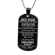 WQQZJJ Necklaces For Women Christmas Sale Deals Stainless Steel Jewelry For My Son's Military Necklace Stainless Steel Lettering Gift on Clearance