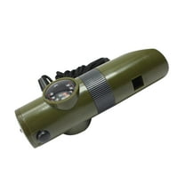 WQQZJJ Outdoor Lights 7 In 1 Survival Bushcraft Trekking Whistle Compass Mirror Torch Magnifier Etc Camping Essentials