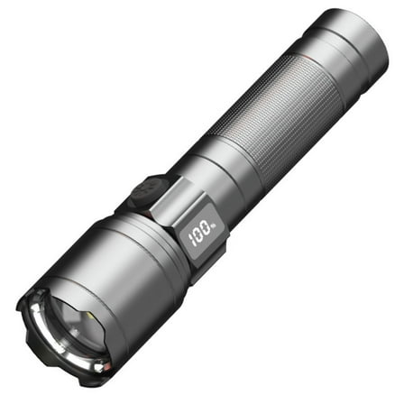 WQQZJJ Outdoor Lights LCD Battery Flashlight,10000 Lumens Super Bright Flashlight, Zoomable, Rechargeable Flashlight With 4 Modes,, Powerful Handheld Flashlight