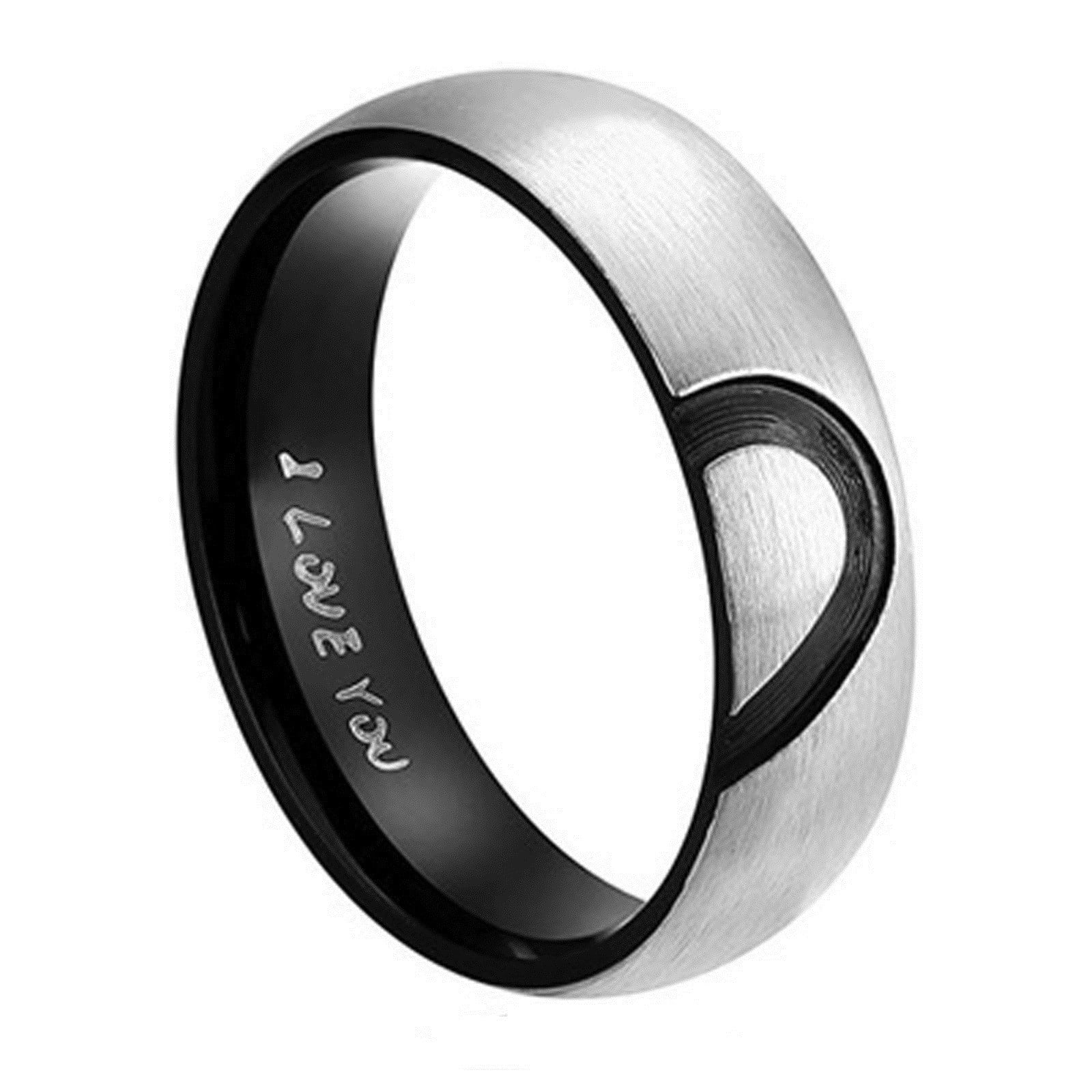 Buy PROTUSTER Real Love Promise Rings Love You Forever Sets for Him and Her  Half Heart Rings Wedding Engagement Bands Ring for Couples, 8, Stainless  Steel at Amazon.in