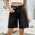 thumbnail image 1 of WQQZJJ Summer Shorts Clearance Ladies Straight Casual Frosted Denim Shorts Fashion Casual Spring and Summer New Shorts, 1 of 7