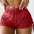 thumbnail image 1 of WQQZJJ Summer Shorts Clearance Women's Summer Solid Color Four Corner Transparent Mesh Drawstring Beach Shorts, 1 of 7