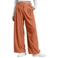 thumbnail image 1 of WQQZJJ Women's Pants with Pockets Elastic High Waist Wide Leg Loose Drape Trousers Solid Casual Chinos Pants Size XS-XL, 1 of 7