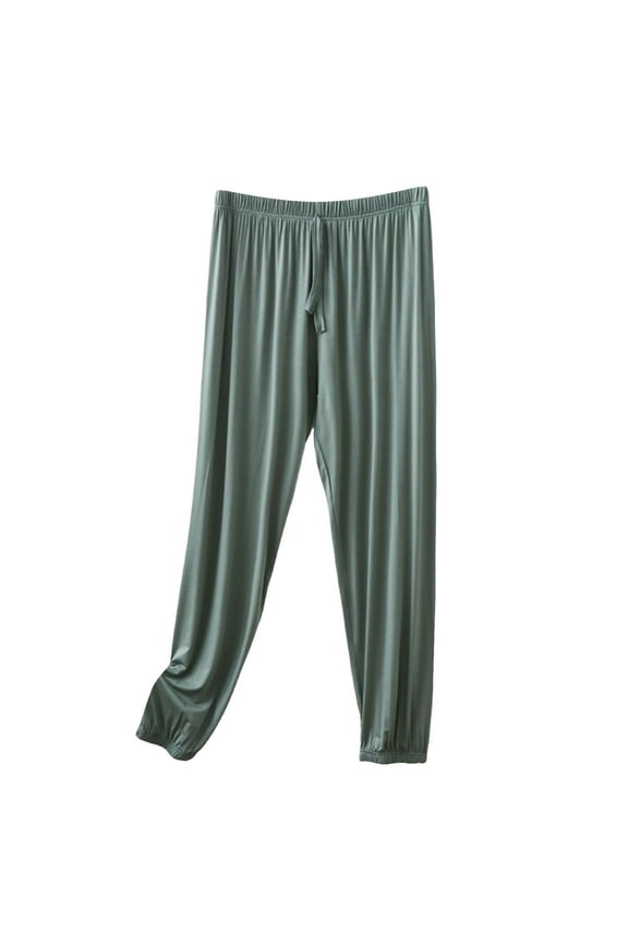 Women's Plus Cotton Pajama Pants Loose High Waist Tapered PJ Pants Solid Casual Joggers Cuffed Pants Size S-5XL