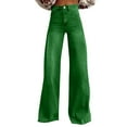 thumbnail image 1 of WQQZJJ Women's Plus Size Jeans Loose High Waist Bell-Bottom Flared Jeans Solid Casual Wide Leg Trousers Size S-5XL, 1 of 4