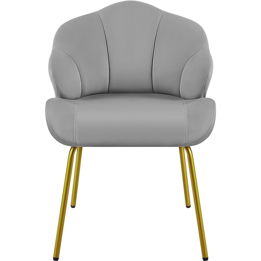 WQQi Modern Accent Chair with Shell Shaped Backrest, Velvet Armchair ...