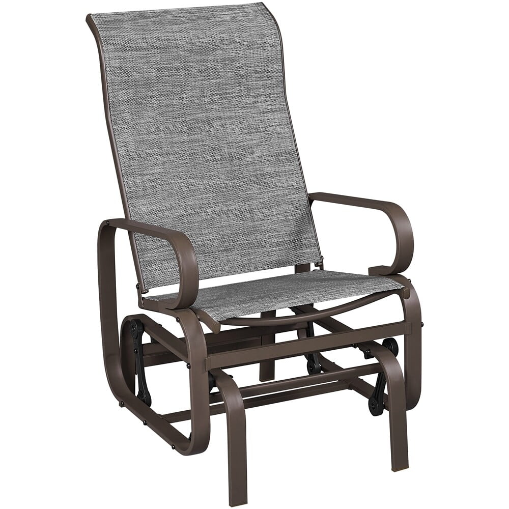WQQi Outdoor Glider Rocking Chair W/ Breathable Sling Fabric for Porch ...