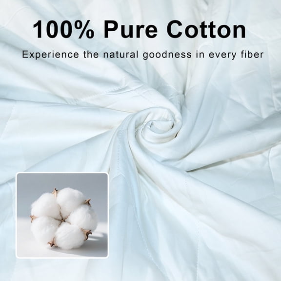 100% Cotton Comforter Twin Size, Lightweight Breathable Wicking Thin Quilt for Spring and Summer, Textured Jacquard Cooling Blanket for Bed, Air Conditioning Use, Sofa Couch, Machine Washable