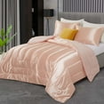 thumbnail image 1 of Pink 3Pcs Silky Quilt Set,&nbsp;Queen Comforter Set&nbsp;(90x90")+2 Pillowcases (20x28”), Silky Satin Fabric, Reversible&nbsp;Queen Size Bedding, Ultra-Soft Machine Washable for Home Bedroom, 1 of 9