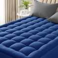 thumbnail image 1 of WQSPRING Mattress Topper & Protector 2-in-1, 8-21"Deep Pocket Warm Mattress Pad Pillow Top, 600GSM Quilted Fitted Cover for Back Pain Relief, Breathable & Machine Washable (Blue, Full), 1 of 11