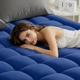 thumbnail image 1 of Mattress Topper & Protector 2-in-1, 8-21"Deep Pocket Warm Mattress Pad Pillow Top, 600GSM Quilted Fitted Cover for Back Pain Relief, Breathable & Machine Washable (Blue, Full), 1 of 10