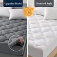 thumbnail image 1 of King Size Mattress Topper, 700GSM Extra Thick Breathable Pillow Top Pad & King Mattress Protector for Back Pain, Bed Topper King Grey Deep Pocket Mattress Cover, 1 of 9
