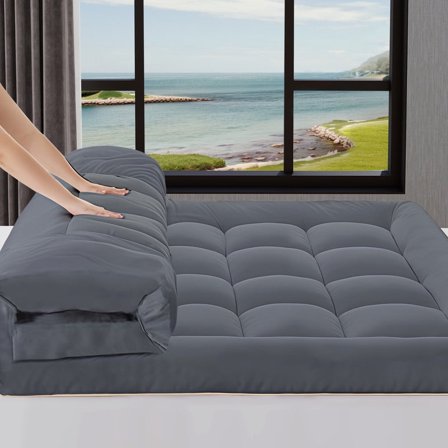 WQSPRING Extra Thick Queen Mattress Topper White, Thick Queen Size Mattress Pad and Mattress Protector Queen, Pillow Top for Back Pain Relief with Deep Pocket Cover