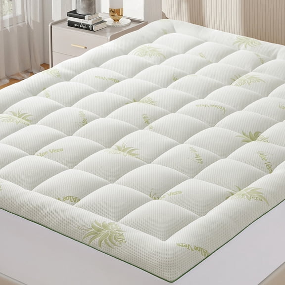 Twin Size Mattress Topper Pillow Top Aromatherapy Cooling Mattress Pad for Hot Sleepers, Calming Scented Extra Thick Breathable Fitted Deep Pocket 8-21", Ultra Soft Supportive for Spring & Summer