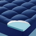 thumbnail image 1 of Cooling Supportive Memory Foam Mattress Topper, Extra Thick King Size Mattress Pad King Mattress Protector for Back Pain，Navy Blue Mattress Topper King with Deep Pocket High Resilience Bed Topper, 1 of 11
