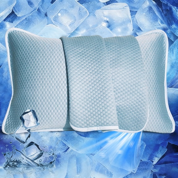 Ice Cooling Pillowcase for Hot Sleepers,Ultra-Chill Knitted Pillow Covers,Instantly Cooling Pillowcase for Hot Sleeper, Softer Than Silk Pillow Cases Standard, Light Blue (2 Pack)