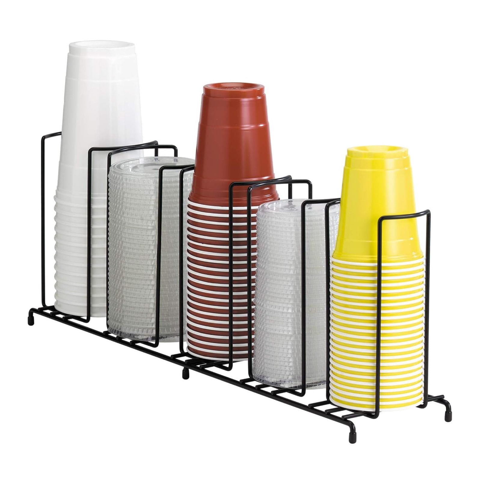 Cup Lid Rack WR-5 Five Section Wire Rack Cup and Lid Organizer, Black - Walmart.com