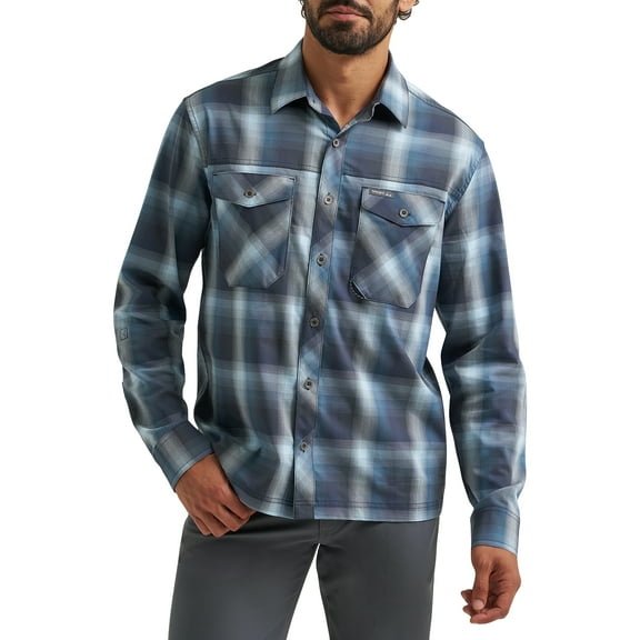 Wrangler® Men's and Big Mens Outdoor Long Sleeve All Season Stretch Shirt, Sizes S-3XL