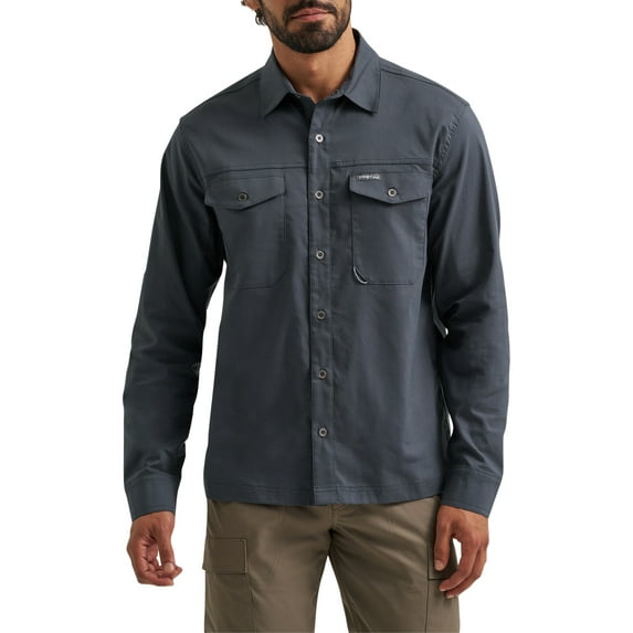Wrangler® Men's and Big Mens Outdoor Long Sleeve All Season Stretch Shirt, Sizes S-3XL