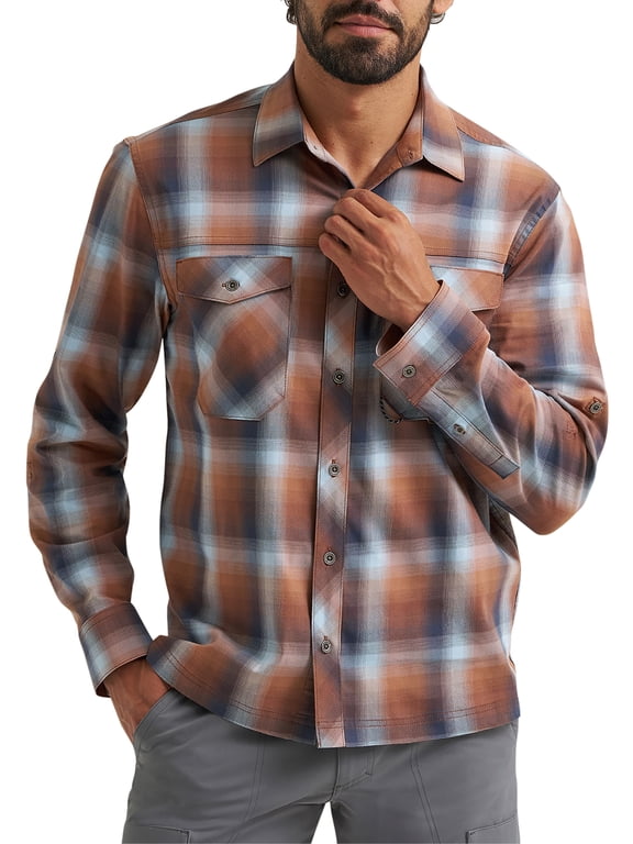 ® Men's and Big Mens Outdoor Long Sleeve All Season Stretch Shirt, Sizes S-3XL