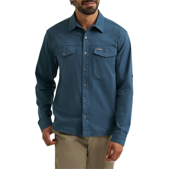 Wrangler® Men's and Big Mens Outdoor Long Sleeve All Season Stretch Shirt, Sizes S-3XL