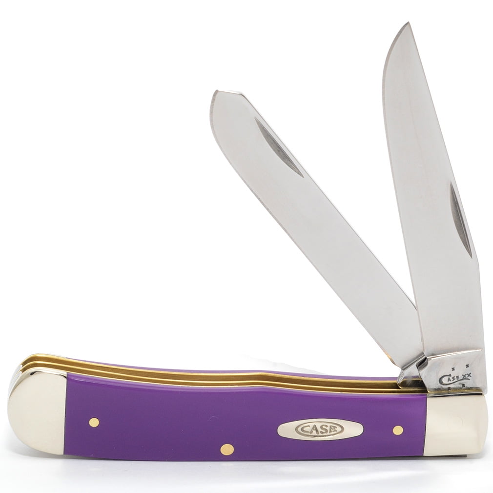 WR Case XX Pocket Knife 22464 SMOOTH PURPLE SYNTHETIC TRAPPER(4254