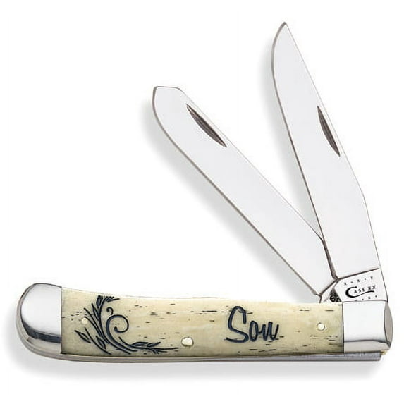 WR Case XX Pocket Knife 7948 NATURAL SMOOTH BONE TRAPPER-SON(6254 SS)