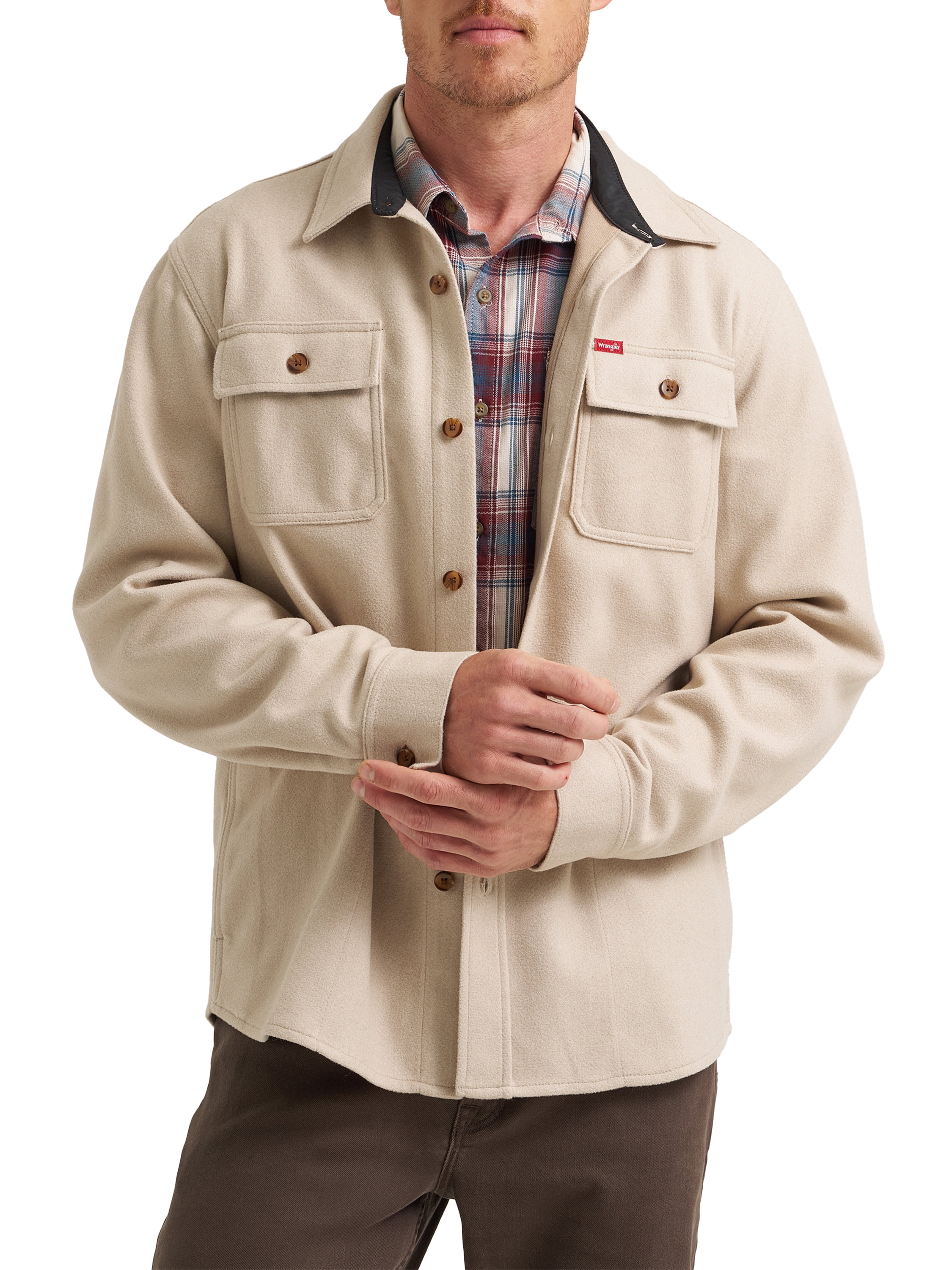Wrangler® Men's Fleece Shirt Jacket, S-3XL