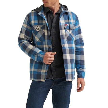 Wrangler® Men's and Big Men's Heavyweight Hooded Shirt Jacket, Sizes S-5XL