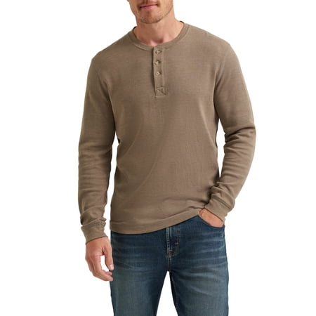 Wrangler® Men's Long Sleeve Henley Shirt, Sizes S-3XL