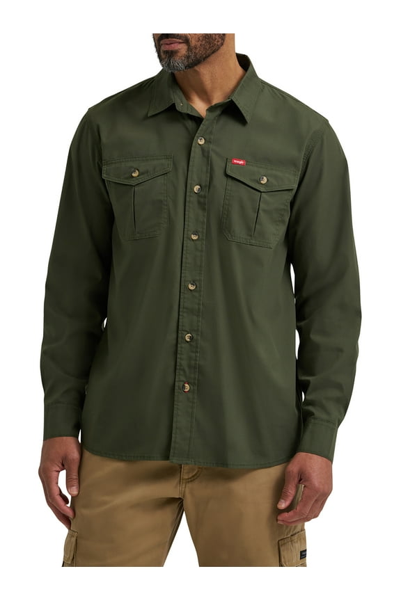 ® Men's and Big Men's Relaxed Fit Long Sleeve Woven Shirt, S-5XL