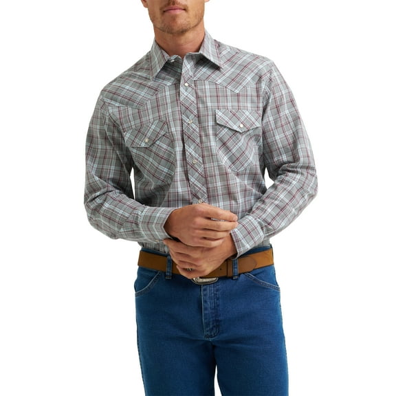 Wrangler® Men's and Big Men's Regular Fit Long Sleeve Western Shirt, Sizes S-5XL