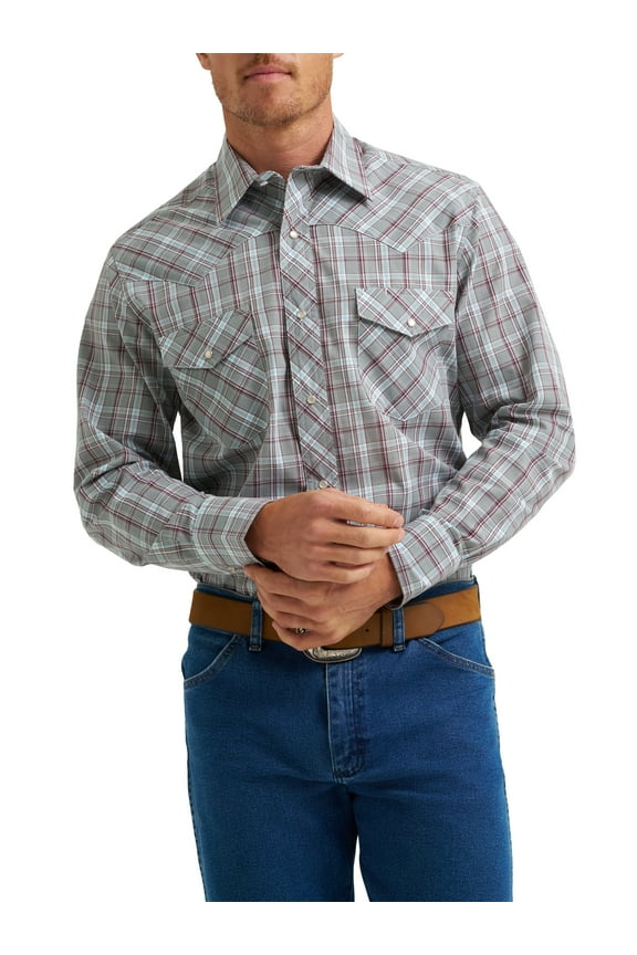 ® Men's and Big Men's Regular Fit Long Sleeve Western Shirt, Sizes S-5XL
