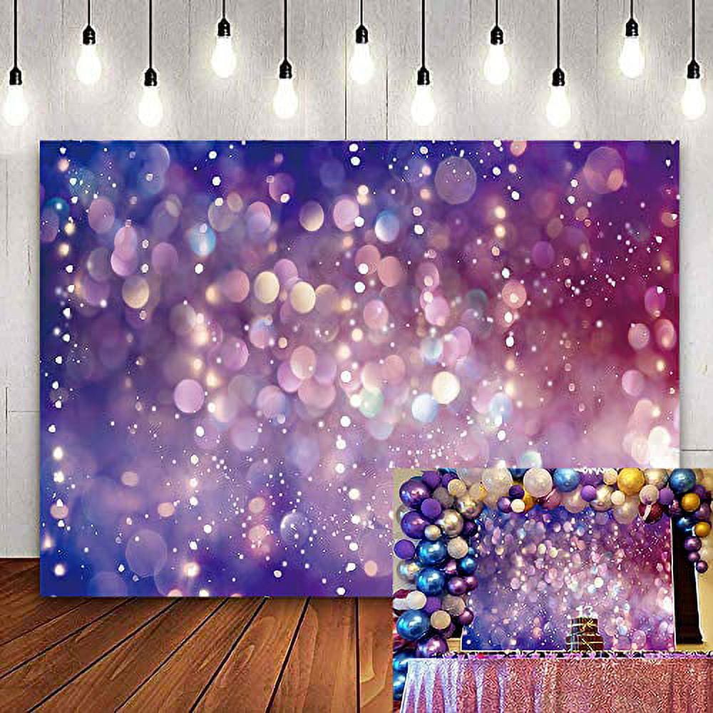 WR Purple Light Spots Backdrop Dreamy Glitter Dots Halos Photography Background Girl Birthday Party Baby Shower Decor Banner Video Photo Studio Props, 7x5FT(width 210cm x Height 150cm)