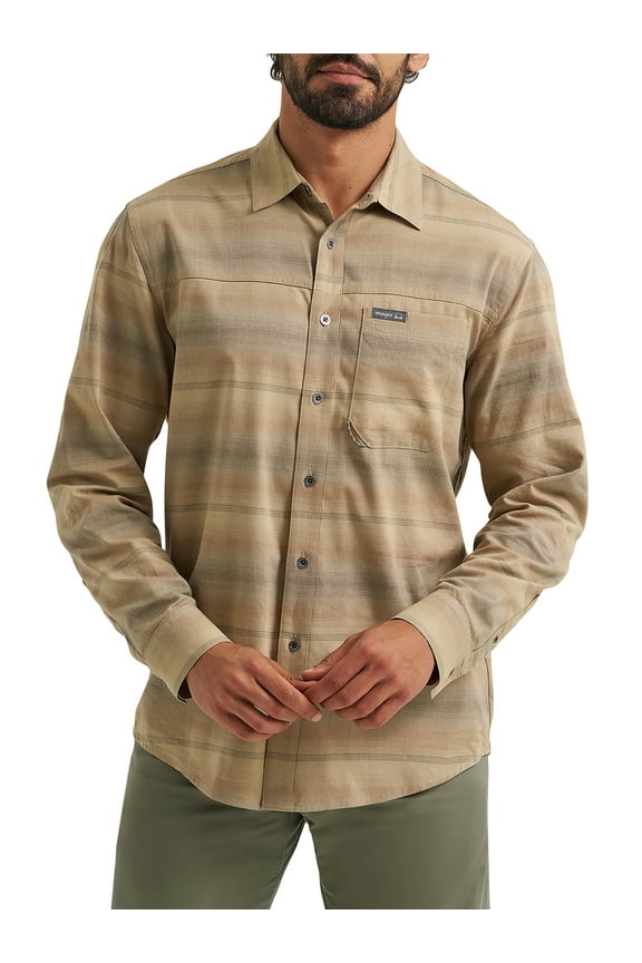 Mens Long Sleeve Outdoor Single Pocket Shirt