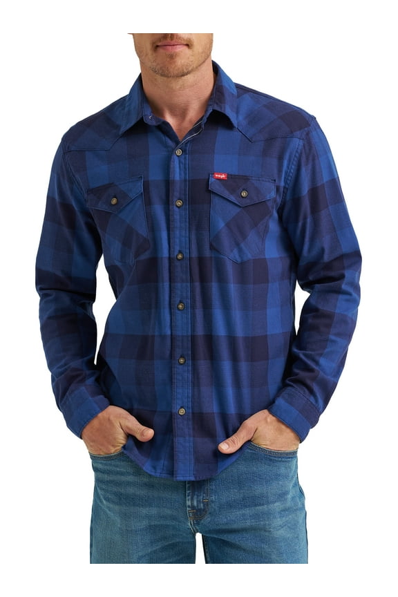 ® Men's Slim Fit Long Sleeve Woven Twill Shirt with Sunglasses Cleaner, Sizes S-5XL