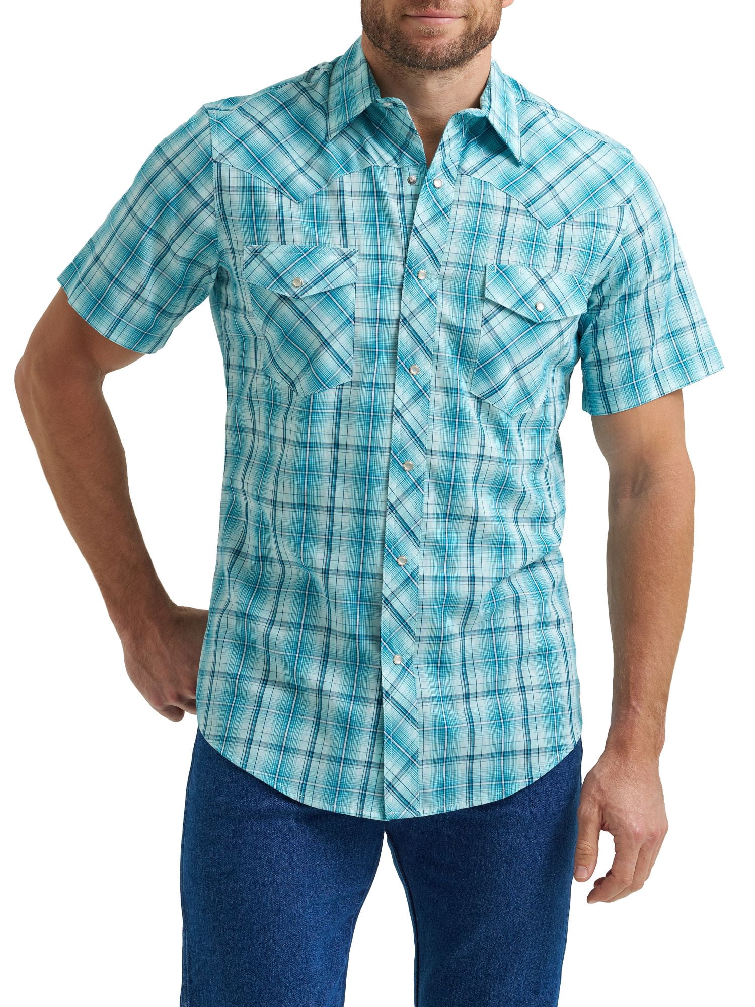 Wrangler Mens Short Sleeve Western Shirt