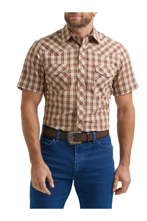 ® Men's and Big Men's Regular Fit Short Sleeve Western Shirt, Sizes S-5XL