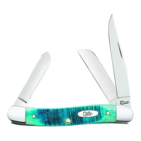 WR XX Pocket Knife Medium Stockman Caribbean Blue Jig Bone Item #25597 - (6318 SS) - Length Closed: 3 5/8 Inches